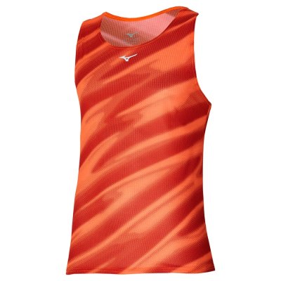 Camiseta sin Manga Mizuno Dryaeroflow Estampados Hombre - Rojos - Chile M538KCPXSU